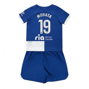 Atletico Madrid Alvaro Morata #19 kläder Barn 2023-24 Bortatröja Kortärmad (+ korta byxor)